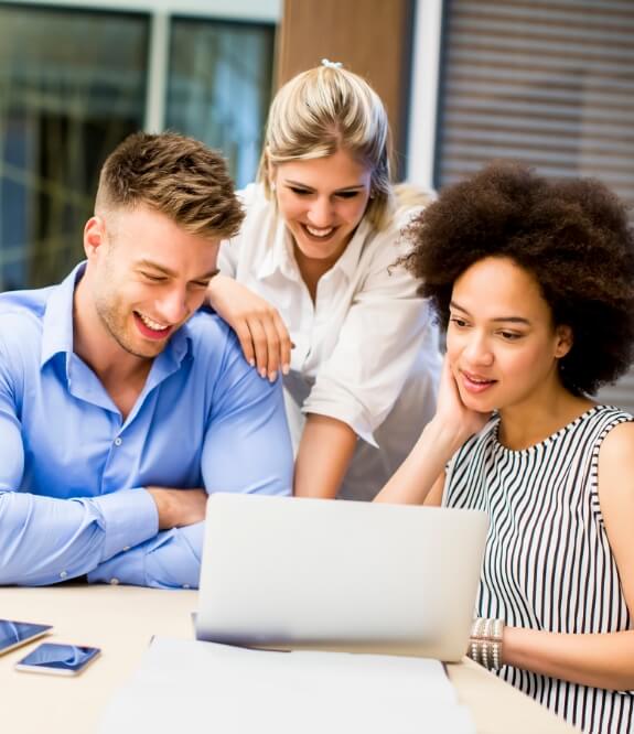 Employees smiling